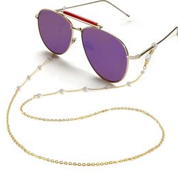 Imitation Pearl Glasses Chain Mask Lanyard Sunglasses Chain Anti-lost Hanging Glasses Rope Minimalist Style Bead Chain Eyeglass 240108