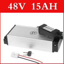 Battery 48V 15AH lithium battery Aluminium housing rear rack 54.6V lithium ion battery + charger + BMS , electric bike pack Free customs du