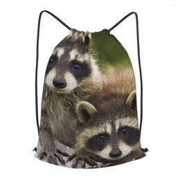 Shopping Bags Raccoons Couple Timber Walk Drawstring Backpack Men Gym Workout Fitness Sports Bag Bundled Yoga For Women