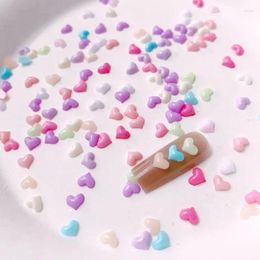 Nail Art Decorations 200Pcs Mini Heart Shaped Resin Charms Flatback Sweet Colour Mixed Colours Rhinestones For Supplies