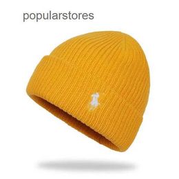 Designer stretch knit hat for women Beanie cap Winter Polo Luxury embroidered wool hat for men woven warm hat W9CD