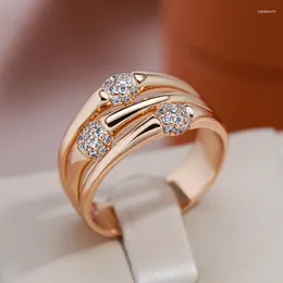 Cluster Rings JULYDREAM Multi Layer Hollow Match Full Zircon Oval 585 Gold Colour For Women Trendy Jewellery Personality With Accessories