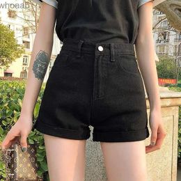 Women's Shorts Summer Denim Shorts Women Korean Fashion Edge Curl Wide Leg Shorts High Waisted Shorts Jeans Female Casual Street Short Pants YQ240108