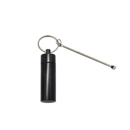 HONEYPUFF Aluminum Alloy Snuff Pill Box With Key Chain Spoon Metal Spice Bullet Snorter Pill Case Storage Bottle Container Mix Fiv1169218