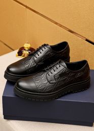 2024 Men Dress Shoes Party Wedding Designer Genuine Leather Lace Up Flats Mens Brand Designer Platform Oxfords Size 38-45