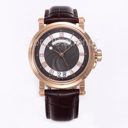 Top Stylish Automatic Mechanical Self Winding Watch Men Gold Silver Dial Sapphire Glass 39mm Cal.517GG Classic Wristwatch Gentlemen Casual Leather Strap Clock BT10