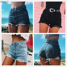 Women's Shorts 2022 Summer Low Price Women Ripped Denim Shorts Fashion Sexy Side Slit Jeans Shorts S-2XL Drop Shipping YQ240108