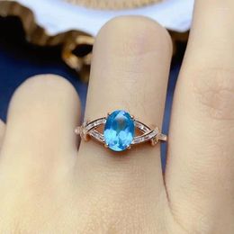 Cluster Rings Twisted Infinity Oval Engagement Ring Blue Paraiba Topaz With Cubic Zirconia 925 Silver Promise For Her