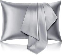 1pc Silk Pillowcase Hair Skin 19 Momme Mulberry silk fabric Pillowcase Standard Size Pillow Cases Cover Hidden Zipper 240106
