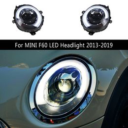 For MINI F60 LED Headlight 13-19 High Beam Angel Eye Projector Lens DRL Daytime Running Light Streamer Turn Signal Indicator Front Lamp