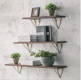 Racks Iron solid wood wall shelf manufacturers Storage Holders decoration hanging living room bedroom oneword partition frame