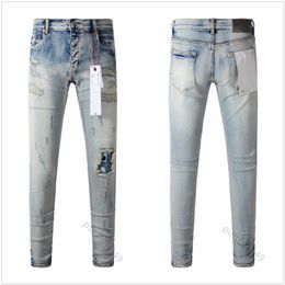 Designer Mens purple jeans Denim Trousers Mens ripped jeans religion Jean Men Pants Straight Design Retro levi jeans Streetwear evisue jeans Low waisted pants BKVT