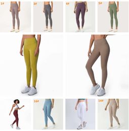 Align Costumes fabric Solid Colour Women yoga pants High Waist Sports Gym Wear Leggings Elastic Fitness Lady Outdoor Trousers Workout Pants 3556