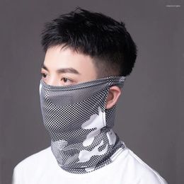 Cycling Caps Outdoor Summer Neck Protection Windproof Sun Ear Hanging Women Bandana Ice Silk Mask Tube Scarf