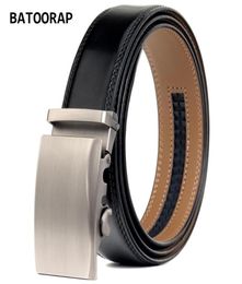 Belts BATOORAP Designer Belt For Men Fashion Cowhide Waist Strap Male Black Leather Ratchet Metal Buckle WLE0093833774