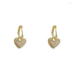Stud Earrings Exquisite Full Love Female Light Luxury Minority Heart For Women Fashion Casual Gifts Girls