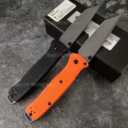 Knife Bailout 537 Pocket BM Folding Knife EDC Survival Flipper Blade Knife Camping Tactical Tool Nylon Wave Fibre Handle Hunting Knife