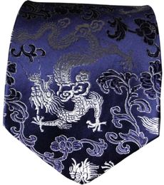 Luxury Ethnic Dragon Jacquard Ties Chinese style High End Natural Mulberry Silk GENUINE SILK Brocade Men standard Fashion Neckties3691086