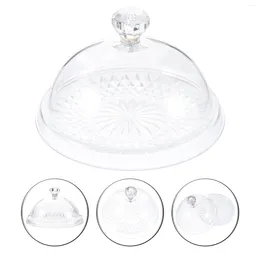 Dinnerware Sets Cake Pan With Lid Anti-dust Tray Party Dessert Serving Stand Storage Plate Bakery Bread Display Holder Pp