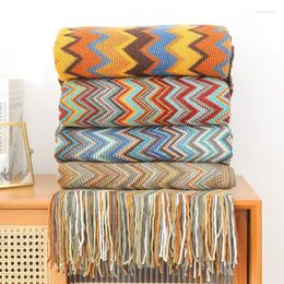 Blankets Bohemian Sofa Blanket Four Season Knitting Xizang Travel Shawl Office Air Conditioning Rest