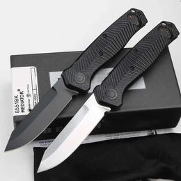 Knife Portable BM Mediator Outdoor Tactical Folding Knife G10 Handle 3.3 CPM-S90V 8551BK Survival Pocket Knives Self Defense Tools