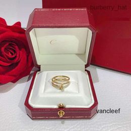 Designer Love Ring Luxury three colors rings 6-8 size Personalized nail shape fashionable and versatile unisex temperament High-end luxury fashion minimalism