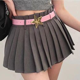 Belts Y2k Star Pu Leather Belt For Women Punk Fashion Waist Strap Female Girl Jeans Dress Trouser Decorative Waistband Accessories