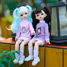 Bjd Doll 30cm Gifts For Girl 18 Joints DIY 16 BJD Dolls With Clothes Handmade Beauty Toys Children 240108