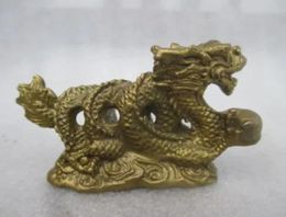 Crafts 6 cm * / Collection of old copper dragon statue in ancient China