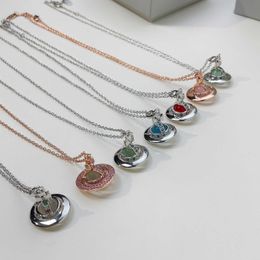 2024 Designer Xitai Queenjewellery Pendant Necklaces Small Saturn 6mm Transparent Bead Necklace Women's Classic Three-dimensional Planet Orb Ufo Collarbone Chain