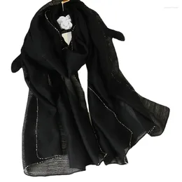 Scarves 2024 Autumn Scarf Women's Silk Fashion And Warm With Thick Of The Shawl Sheep Wool Female Mulberry