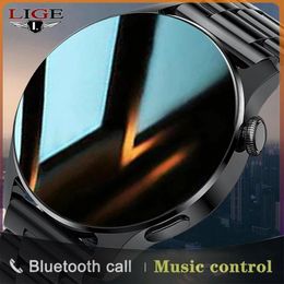 Watches LIGE 2022 New Luxury Men Smart Watch Bluetooth Call Heart Rate Monitor IP67 Waterproof Sports Fitness Men Smartwatch Women + Box