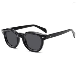 Sunglasses Thickened Frame Retro Rivet Fashion Square Men's Glasses UV Protective Women Eyewear