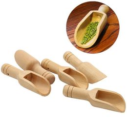 Mini Wooden Scoops Bath Salt Powder Detergent Powder Spoon Candy Laundry Tea Coffee Spoons Eco Friendly Wood Mini Scoops BH3241 TQ8398520