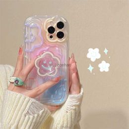 Cell Phone Cases Phone Case For iPhone 14 Pro Max 15 13 12 11 XS Max 7 8 Plus X XR SE 2020 Flower Cover Grip HolderL240105