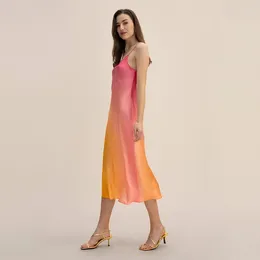 Women's Sleepwear Silk Sundress 2024 Brand Design One Piece Slip Dress Casual Sleeveless Vocation Clothing