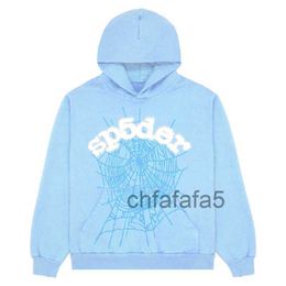 Men's Spder Hoodies Sweatshirts New Sky Blue Sp5der Hoodie Men Women 1 Hip Hop Young Thug Spider World Wide 555555 Print Pullover Top OC3Q ZPKC UTPV 10GO WR63