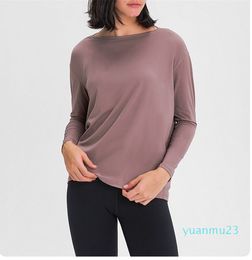 Outfit LU935 Long Sleeve Shirt Women Yoga Sports Tops Fitness Shirts BumCovering Length Sweatshirts Super Soft Relaxed Fit Autumn