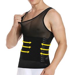Men Waist Support Vest with Posture Correction Tummy Control Girdle Lumbar Back Belt Body Shaper Gym Sports Safety Accessories 240108