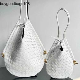 BottegaaVenetaa Solstice Bags Light Coloured leather goods versatile handbag for leisure commuting mother and child underarm bag large capacity handmade woven tot