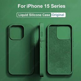 Cell Phone Cases Original Liquid Silicone Cases For iPhone 15 14 11 13 12 Pro Max Mini XR X XS 8 7 6 Plus SE 3 Luxury Soft Case Phone AccessoriesL240105