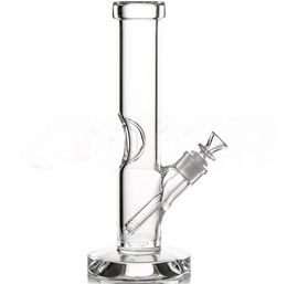 Crystal Base 12 Inches Glass Water Pipe Ice Rack Tobacco Pipe 7mm Thick Wholesale Hookah Smoking Pipe Straight Tube Glass Water