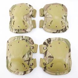 4pcs Tactical Camouflage Knee Pads Elbow pads set Outdoor Sports CS Military Protector Hunting Safety Gear Protective Pads set 240108