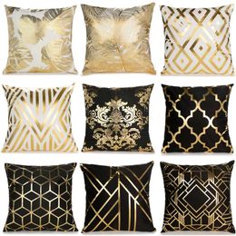 Pillow Gold Christmas Bronzing Cover Decorative Pillows Fashion Seat S Home Decor Geometric Throw Sofa Pillowcase