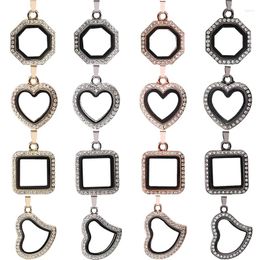 Pendant Necklaces 10Pcs/Lot Geometric Square Heart Round Floating Glass Memory Relicario Locket Hanmade Jewelry Accessories Wholesale Diy