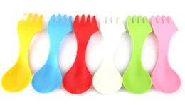 Flatware 3 In 1 Spoon Fork Cutter Travel Camping Hiking Picnic Utensils Plastic Spork Combo Travelling Gadget Cutlery Tableware XB5660387