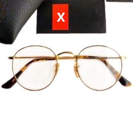 Classical Unisex 447 Round Metal Sun Glasses Frame 50-21-145 Fashion Men Women Myopia Eyewear for Prescription fullset packing cas1855