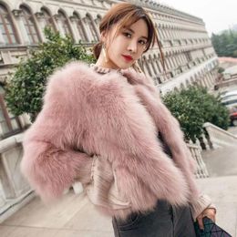 Fur Winter New Hot Women's Short Windproof Warm Mink Coat Solid Colour Korea Style Elegant Luxury Faux Fur Slim Fit Cardigan Jacket