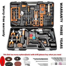Professional Tools Set Electrician Toolbox Household Repair Tool Kit Wrench Screwdriver Hammer Woodworking Box 240108