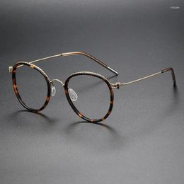 Sunglasses Frames Influencer Retro Style Without Screws Eyeglasses Elegant Round Frame Myopia Glasses Optical Reading Women Eyewear